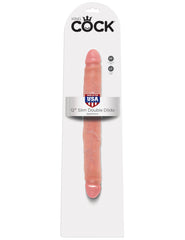 King Cock 12"" Slim Double Dildo-Flesh