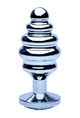 Precious Metals Ribbed Silver Anal Plug