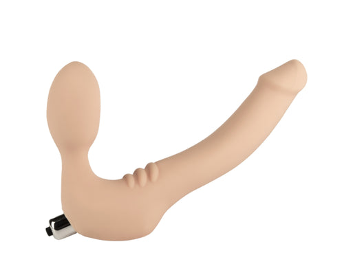 Simply Strapless Small Strap On Vibrator -Vanilla